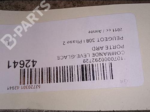 Right rear window switch PEUGEOT 308 I (4A_, 4C_) 1.6 THP 16V | BP9615754I28 