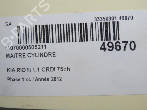 Used Brake master cylinder Brake master cylinder KIA RIO III (UB) 1.1 CRDi (75 hp) 17037393 17037393