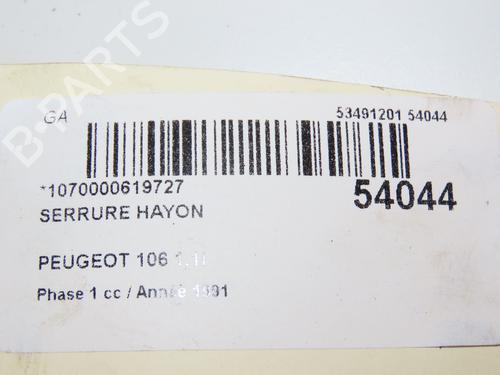 Used Tailgate lock PEUGEOT 106 I (1A, 1C) 1.1 (60 hp) 29196025