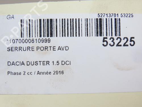 Front right lock DACIA DUSTER (HS_) 1.5 dCi | BP28831600C97 