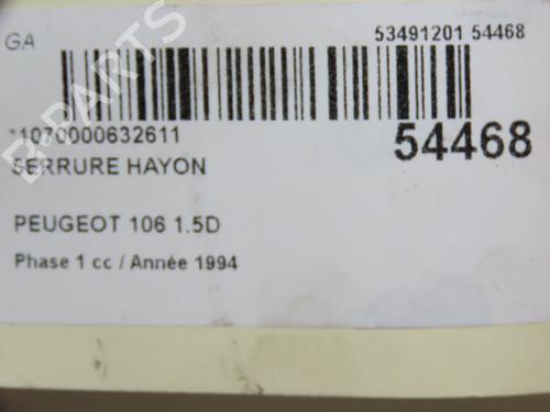 Tailgate lock PEUGEOT 106 II (1A_, 1C_) 1.5 D | BP28969277C101 