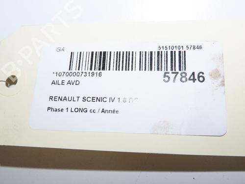 Used Right front fenders Right front fenders RENAULT GRAND SCÉNIC IV (R9_) 1.6 dCi 160 (160 hp) 39938009 39938009