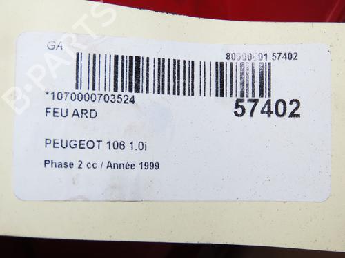 Used Right taillight Right taillight PEUGEOT 106 I (1A, 1C) 1.0 (50 hp) 36283739 36283739