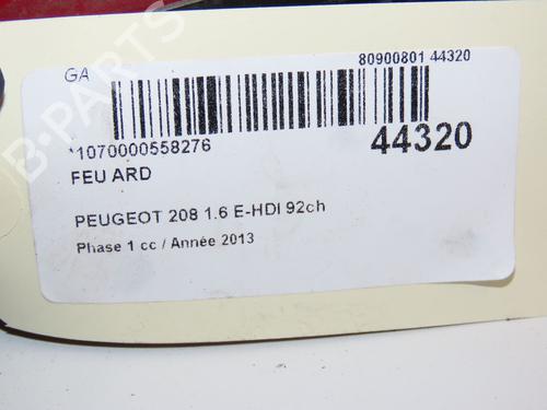 Used Right taillight PEUGEOT 208 I (CA_, CC_) 1.6 HDi (92 hp) 27438419