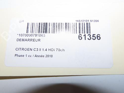 Starter CITROËN C3 II (SC_) 1.4 HDi 70 (SC8HZC, SC8HR0, SC8HP4) | BP39481574M8  - Image 5