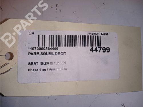 Right sun visor SEAT IBIZA III (6L1) 1.9 SDI | BP11103868I2 