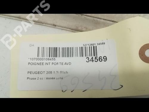 Front right interior door handle PEUGEOT 208 I (CA_, CC_) 1.2 VTi 68 / PureTech 68 | BP9597620I14 