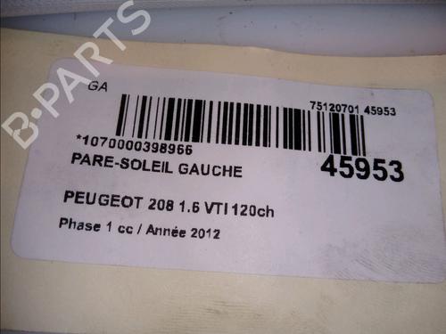 Used Left sun visor Left sun visor PEUGEOT 208 I (CA_, CC_) 1.6 VTi (120 hp) 11227011 11227011