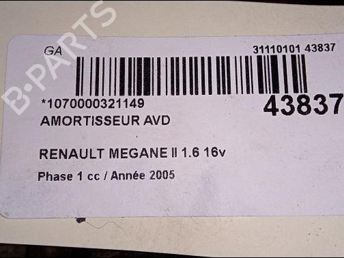 Used Right front shock absorber Right front shock absorber RENAULT MEGANE II (BM0/1_, CM0/1_) 1.6 16V (BM0C, CM0C) (113 hp) 9618431 9618431