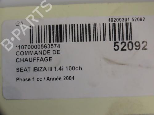 Used Climate control SEAT IBIZA III (6L1) 1.4 16V (100 hp) 28801729