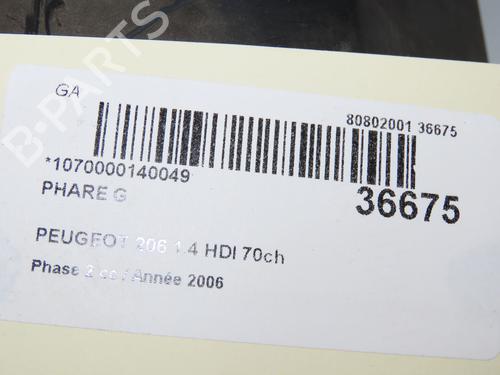 Used Left headlight Left headlight PEUGEOT 206 Hatchback (2A/C) 1.4 HDi eco 70 (68 hp) 34457062 34457062
