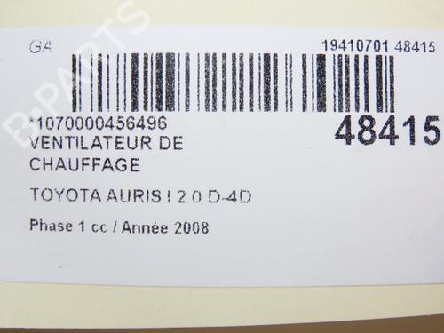 Used Heater blower motor TOYOTA AURIS (_E15_) 2.0 D-4D (ADE150_, ADE150R) (126 hp) 23172539