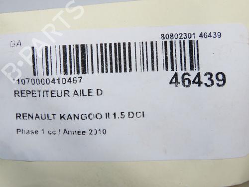 Blinkleuchte rechts seitlich für Blinkleuchte rechts seitlich RENAULT KANGOO Express (FW0/1_) 1.5 dCi 70 (FW0A, KW0V) (68 hp) 34356990 34356990