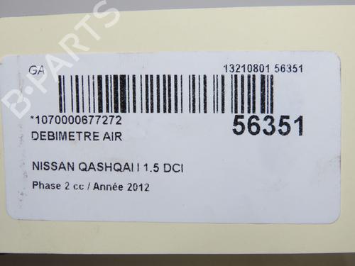 Used Mass air flow sensor Mass air flow sensor NISSAN QASHQAI I (J10, NJ10) 1.5 dCi (110 hp) 33770326 33770326