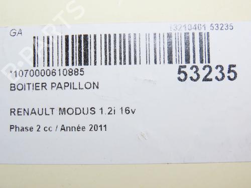 Used Throttle body RENAULT MODUS / GRAND MODUS (F/JP0_) 1.2 (JP0C, JP0K, FP0C, FP0K, FP0P, JP0P, JP0T) (75 hp) 28828771