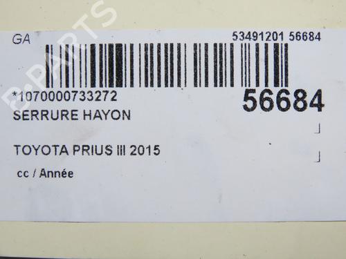 Used Tailgate lock Tailgate lock TOYOTA PRIUS PLUS (_W4_) 1.8 Hybrid (ZVW40W, ZVW41W) (136 hp) 36583066 36583066