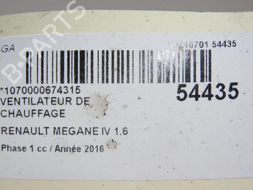 Heater blower motor RENAULT MEGANE IV Hatchback (B9A/M/N_) 1.6 dCi 130 (B9A4) | BP30606480M62