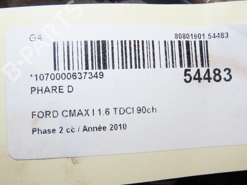 Right headlight FORD C-MAX (DM2) 1.6 TDCi | BP28832498C29