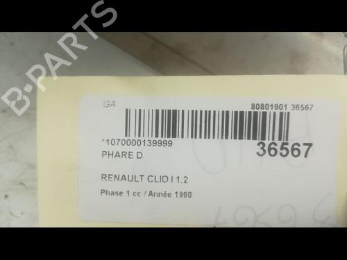 Used Right headlight RENAULT CLIO I (B/C57_, 5/357_) 1.2 (B/C/S572) (60 hp) 23177646