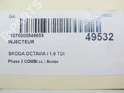 Used Injector SKODA OCTAVIA I Combi (1U5) 1.9 TDI (90 hp) 19162099
