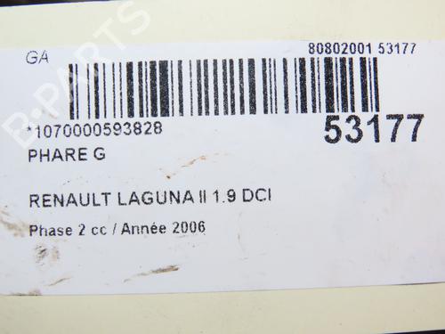 Faro izquierdo RENAULT LAGUNA II (BG0/1_) 1.9 dCi (BG13) (125 hp) 28832539