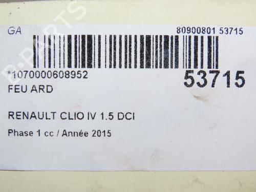 Used Right taillight RENAULT CLIO IV (BH_) 1.5 dCi 75 (75 hp) 28832704