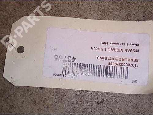 Front right lock NISSAN MICRA III (K12) 1.2 16V | BP9619149C97 