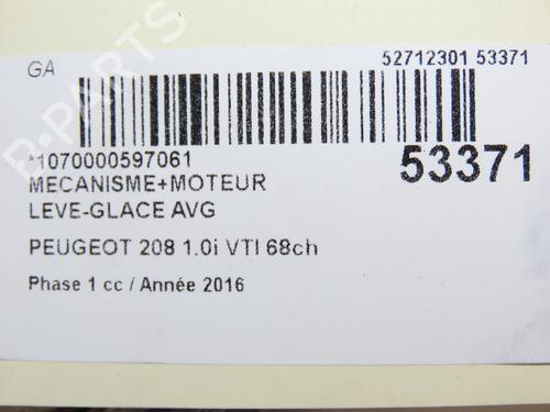 Front left window mechanism PEUGEOT 208 I (CA_, CC_) 1.0 VTi | BP28831186C22 