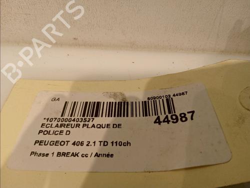 Nummerpladelys PEUGEOT 406 Break (8E/F) 2.1 TD 12V (109 hp) 14880649