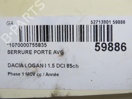 Front left lock DACIA LOGAN MCV (KS_) 1.5 dCi (KS0W) | BP36495232C98 - Image 5