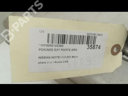Rear left exterior door handle NISSAN NOTE (E11, NE11) 1.5 dCi | BP9598415C130 