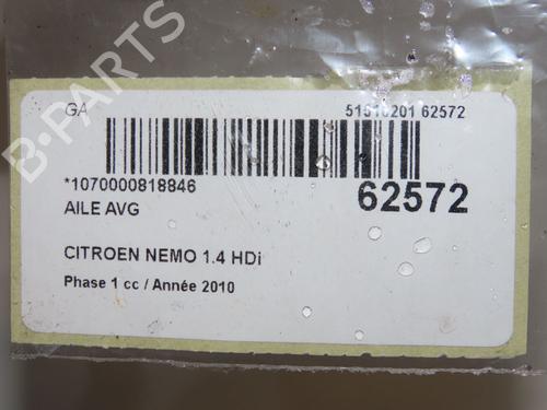 Used Left front fenders Left front fenders CITROËN NEMO MPV 1.4 HDi (68 hp) 40615345 40615345