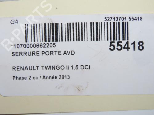 Front right lock RENAULT TWINGO II (CN0_) 1.5 dCi 75 | BP32076136C97  - Image 7