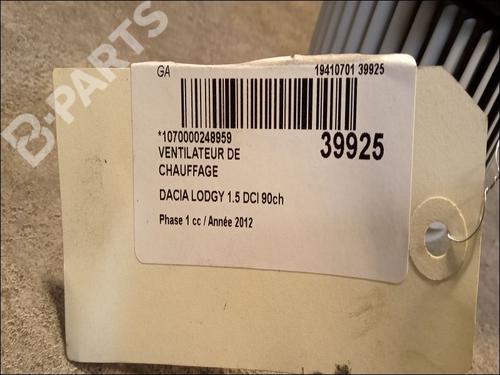 Heater blower motor DACIA LODGY (JS_) 1.5 dCi | BP9609558M62 