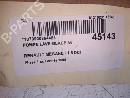 Used Washer pump Washer pump RENAULT MEGANE II (BM0/1_, CM0/1_) 1.5 dCi (BM0F, BM0T, BM2B, CM0F, CM0T) (82 hp) 14881694 14881694