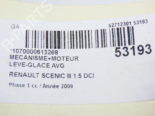 Front left window mechanism RENAULT SCÉNIC III (JZ0/1_) 1.5 dCi | BP29263814C22 