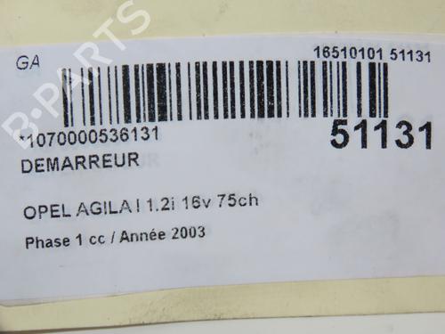 Starter OPEL AGILA (A) (H00) 1.2 16V (F68) | BP18663710M8 