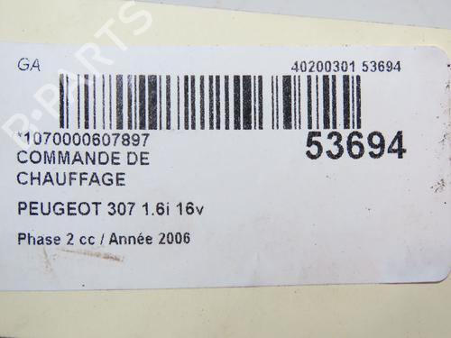 Commande Chauffage PEUGEOT 307 (3A/C) 1.6 16V (109 hp) 28801743