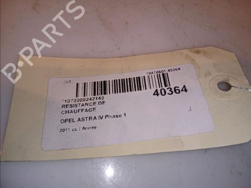 Used Heater resistor Heater resistor OPEL ASTRA J (P10) 1.7 CDTI (68) (125 hp) 12094851 12094851