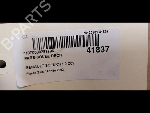 Used Right sun visor RENAULT SCÉNIC I MPV (JA0/1_, FA0_) 1.9 dCi (JA05, JA1F) (102 hp) 23177471