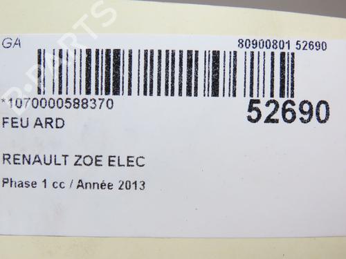 Used Right taillight RENAULT ZOE (BFM_) ZOE (88 hp) 28832672