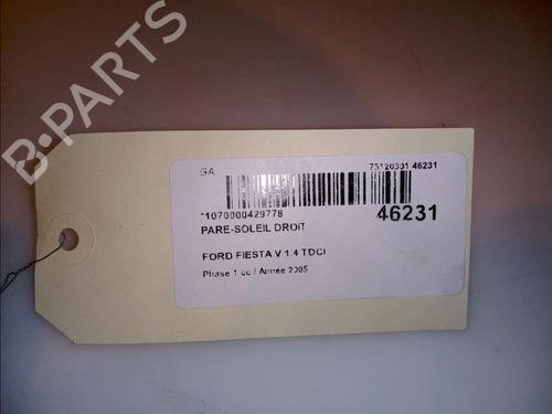 Used Right sun visor FORD FIESTA V (JH_, JD_) 1.4 TDCi (68 hp) 23177485