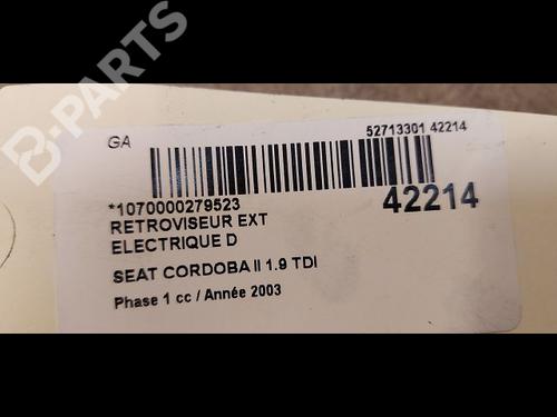 Right mirror SEAT CORDOBA (6L2) 1.9 TDI | BP9613991C27 