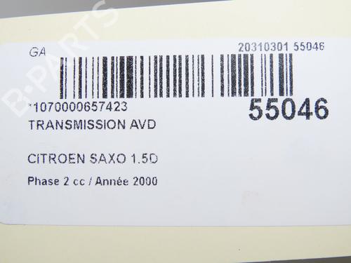 Right front driveshaft CITROËN SAXO (S0, S1) 1.5 D | BP29622595M39 