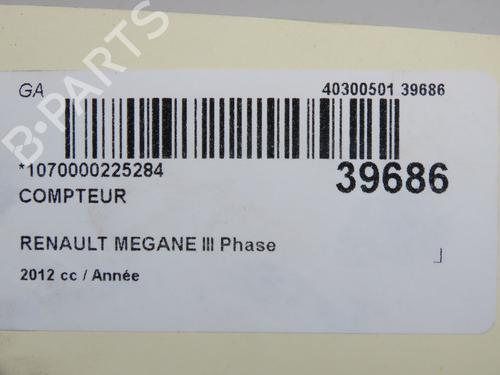 Used Instrument cluster Instrument cluster RENAULT MEGANE III Grandtour (KZ0/1) 1.5 dCi (KZ0C, KZ1A) (90 hp) 9606982 9606982