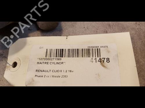 Used Brake master cylinder RENAULT CLIO II (BB_, CB_) 1.2 16V (BB05, BB0W, BB11, BB27, BB2T, BB2U, BB2V, CB05,... (75 hp) 9612711