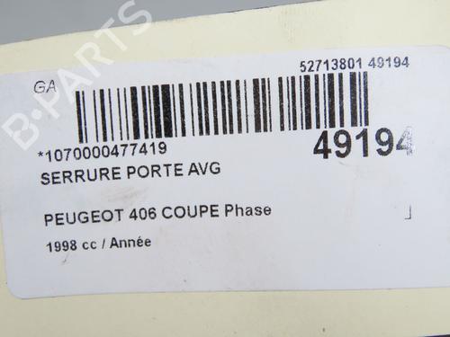 Used Front left lock PEUGEOT 406 Coupe (8C) 3.0 V6 24V (190 hp) 31179742