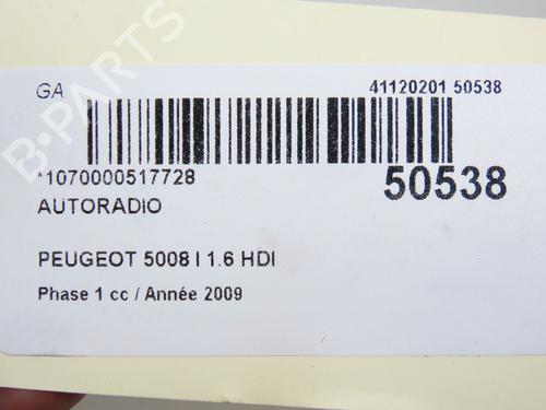 Radio PEUGEOT 5008 (0U_, 0E_) 1.6 HDi | BP19025318E6 