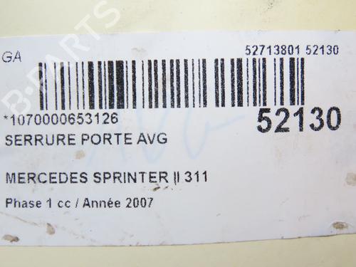 Front left lock MERCEDES-BENZ SPRINTER 3,5-t Van (B906) 311 CDI (906.631, 906.633, 906.635, 906.637) | BP28831652C98 