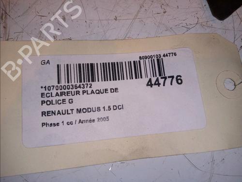 Used Licence plate light RENAULT MODUS / GRAND MODUS (F/JP0_) 1.5 dCi (FP0E, JP0E) (65 hp) 14880849
